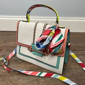 White & Multicolored Aldo Purse